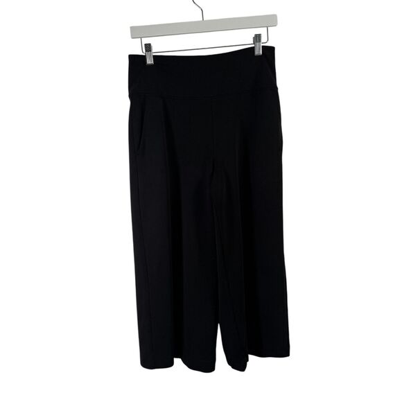 Athleta Seasoft Wide Crop Pants Black Lounge Travel READ Womens Small Petite - Picture 1 of 4